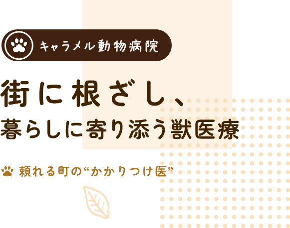 街に根ざし、 暮らしに寄り添う獣医療